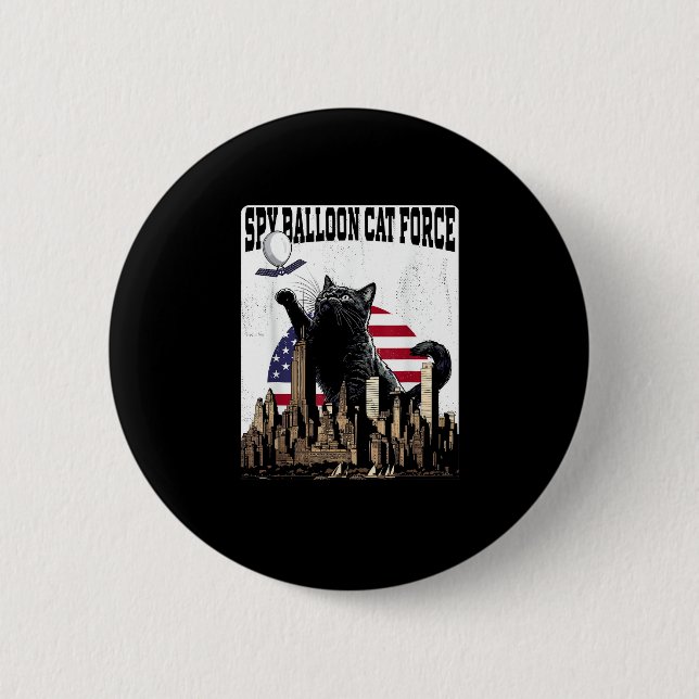 Funny Cat Spy Balloon Button (Front)