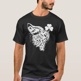 Funny Cat St Patricks Day Shamrock T-Shirt