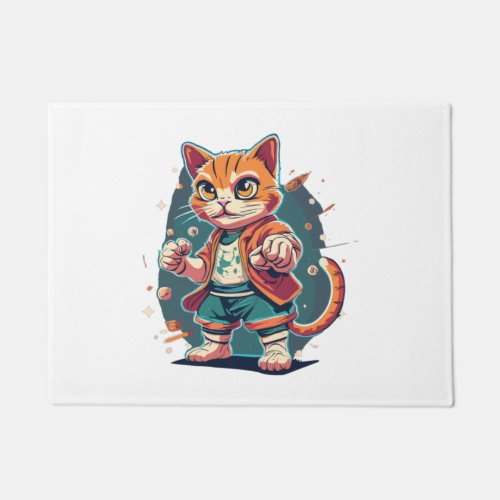 Funny Cat Street Fighter   Doormat