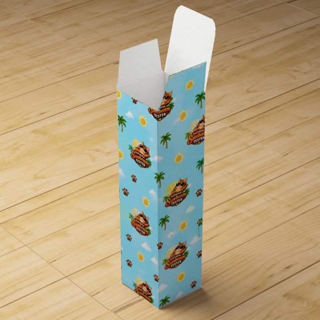 Funny Cat Summer Gift Box Wrapping Paper (Opened)
