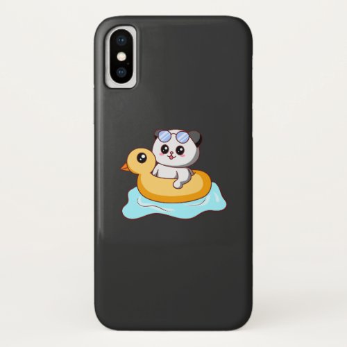 Funny cat swimming on water iPhone x case