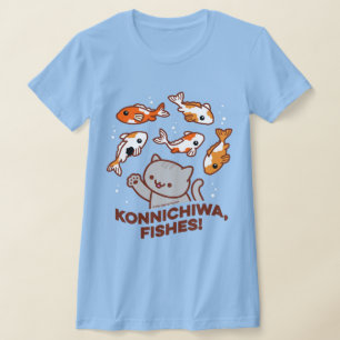 Funny Cat T-shirt - KONNICHIWA FISHES