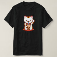 Funny Cat T-shirt - MANEKI-NEKO BOBA KIT-TEA
