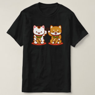 Funny Cat T-Shirt - Maneki-neko High Five