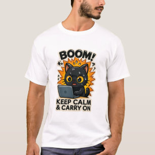 Funny Cat T-Shirt Retro Cat Meme Tee Humorous Cat