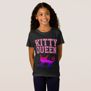 Funny Cat T-shirts for girls kids, KITTY QUEEN