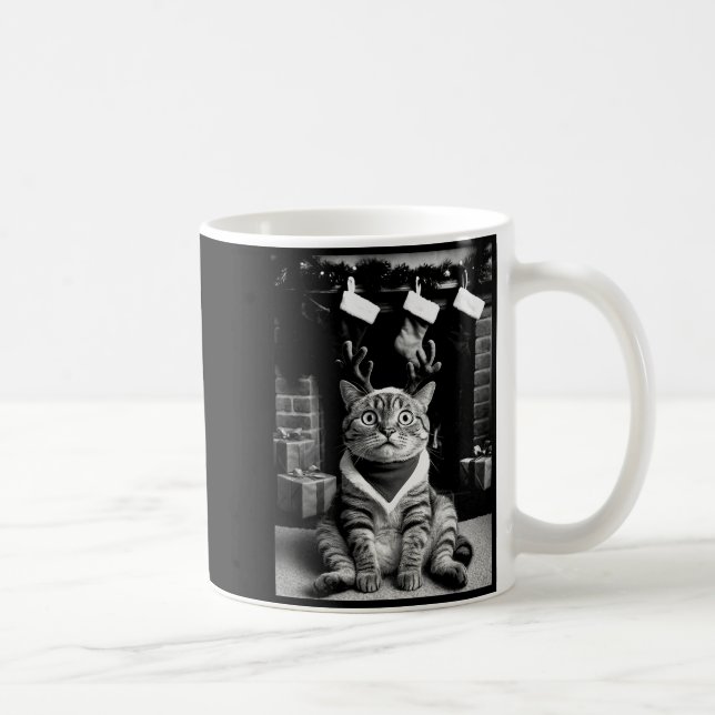 Funny Cat Taking A Selfie Christmas Xmas Pajamas H Coffee Mug (Right)