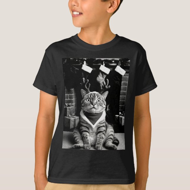 Funny Cat Taking A Selfie Christmas Xmas Pajamas H T-Shirt (Front)