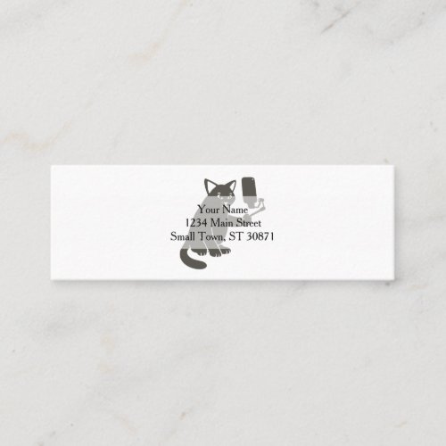 Funny cat taking selfie _ Choose background color Mini Business Card