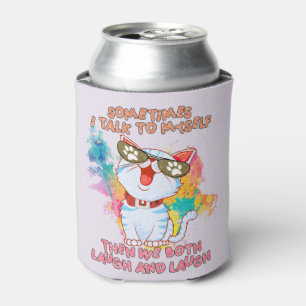 Funny Cat Talking to Itself –Cute and Humorous Cat Can Cooler