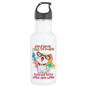 Funny Cat Talking to Itself –Cute and Humorous Cat Stainless Steel Water Bottle