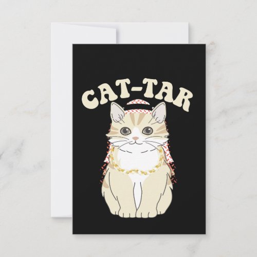 Funny Cat tar Kawaii Japanese Vintage Qatar Cat   Thank You Card