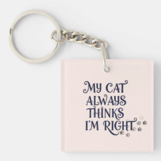 Funny Cat Text Keychain