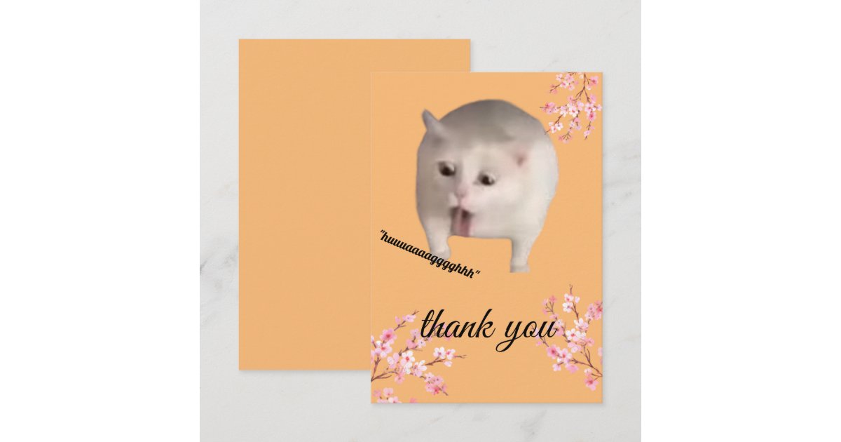 Funny cat thank you card | Zazzle