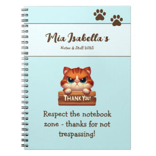 Funny Cat Thank You Paws Notebook Customizable