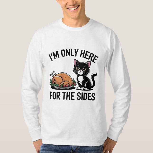 Funny Cat Thanksgiving Sides Shirt (Front)