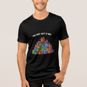 Funny Cat "The Best Gift Is Me" Birthday Surprise Tri-Blend Shirt