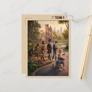 Funny Cat Themed Postcard