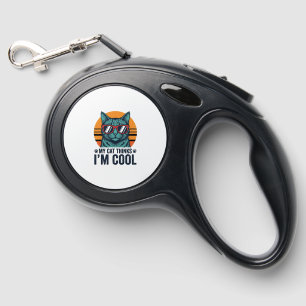 Funny Cat Thinks Im Cool Vintage Retractable Pet Leash