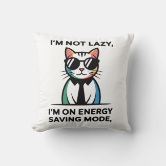 funny cat  throw pillow