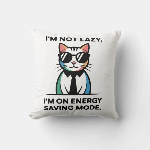 funny cat  throw pillow