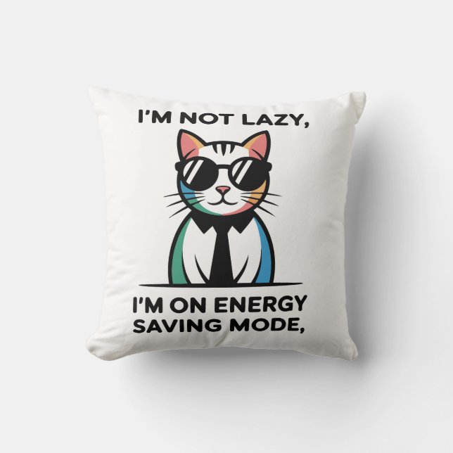 funny cat  throw pillow (Front)