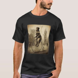 Funny Cat Top Hat Riding Penny Farthing Bicycle Cu