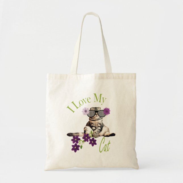Funny Cat Tote Bag (Front)