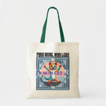 Funny Cat Tote Bag – Purr More Hiss Less