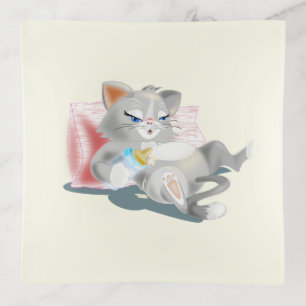 Funny Cat Trinket Tray
