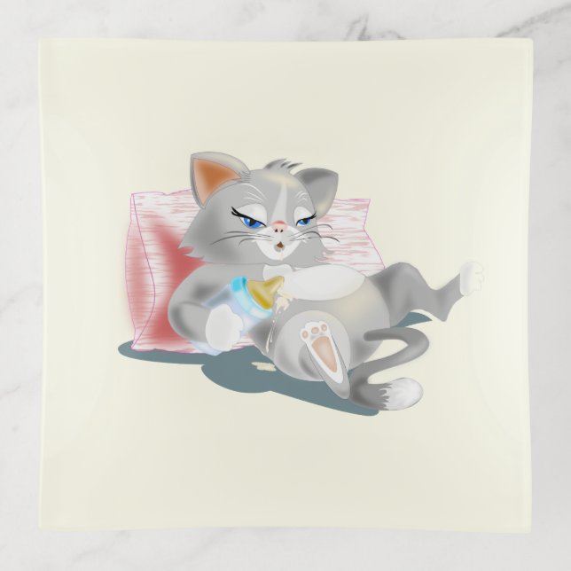Funny Cat Trinket Tray (Front)