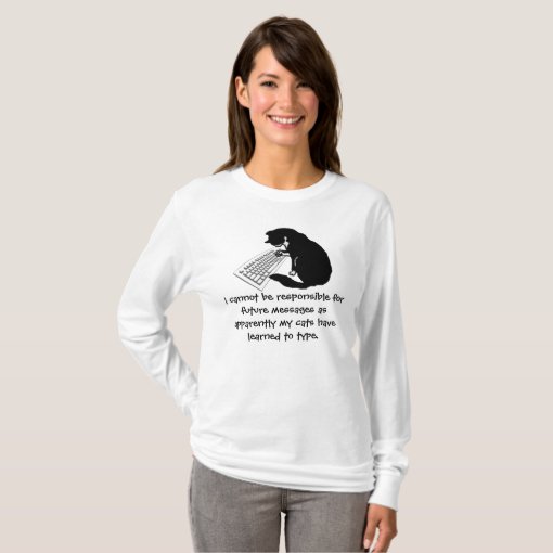 Funny Cat Typing Shirt | Zazzle