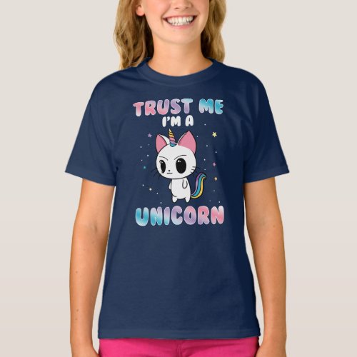 Funny Cat Unicorn Saying Birthday T_Shirt