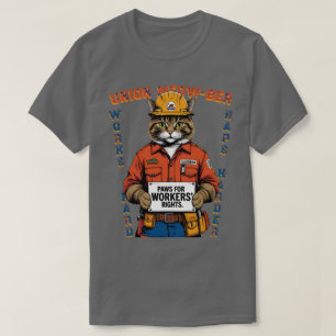 Funny Cat Union Member Labor Day from California T-Shirt