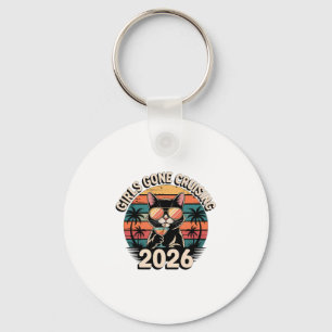 Funny Cat Vacation Trip Girls Gone Cruising 2026 C Keychain