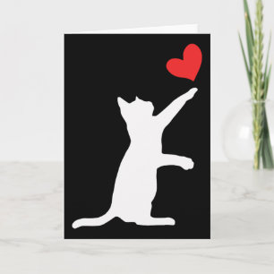 Funny Cat Valentine Cute Heart Cat Lover Valentine Card