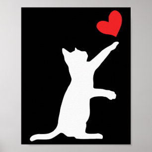 Funny Cat Valentine Cute Heart Cat Lover Valentine Poster