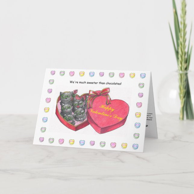 Funny cat Valentine's Day card (Front)