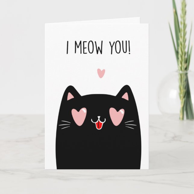Funny Cat Valentine's Day Card (Front)