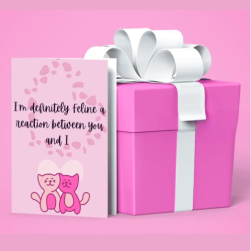  Funny Cat Valentines Day Folded Holiday Card 
