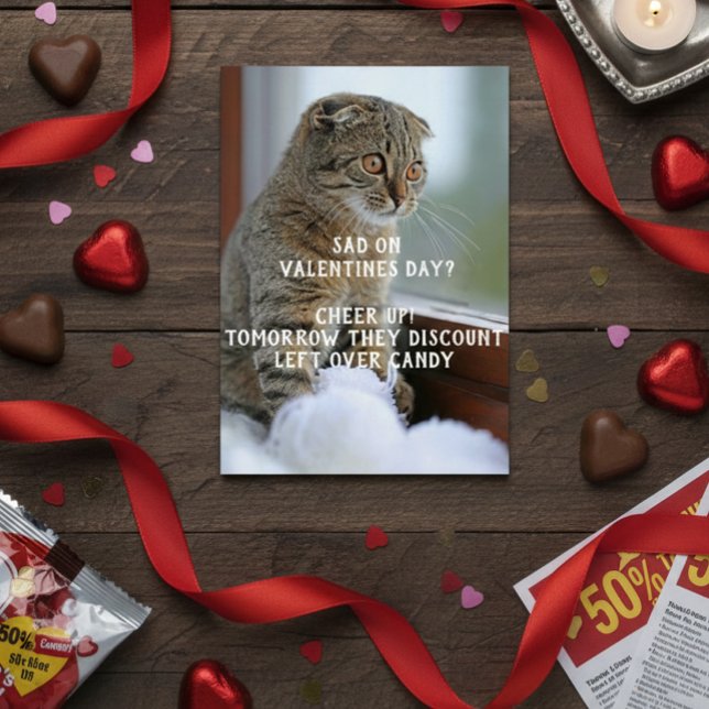 Funny Cat Valentine's Day Meme Single Cards (Creator Uploaded)