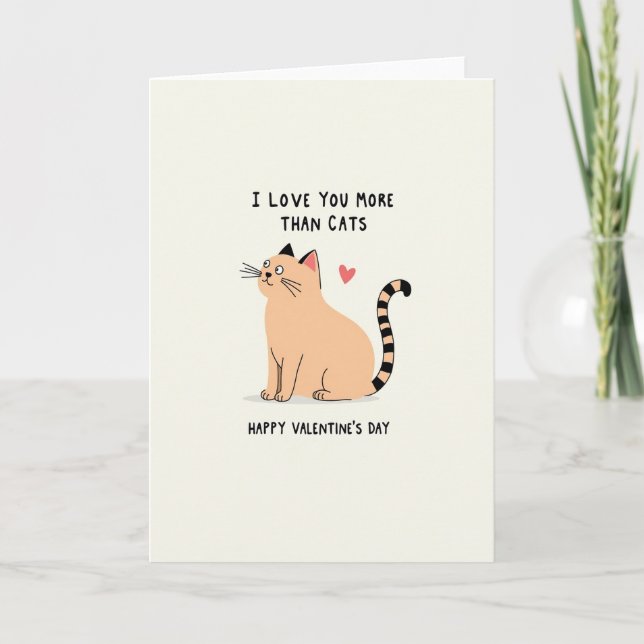 Funny Cat Valentines Love Card (Front)