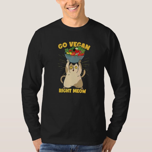 Funny Cat Veganism Plant Based Vegan Premium T-Shirt (Front)