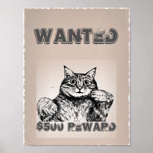 Funny Cat Wanted Poster