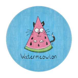 Funny Cat Watermelon Cute Kids Cutting Board