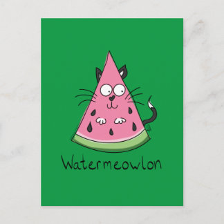 Funny Cat Watermelon Cute Kids Postcard