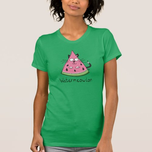 Funny Cat Watermelon Cute Kids T_Shirt