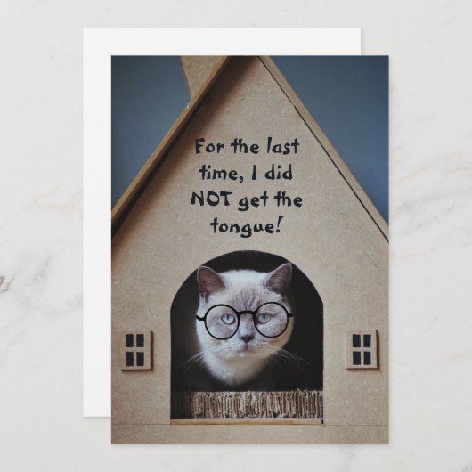 Funny Cat Wearing Glasses Cat Got Tongue Quote (Front/Back)