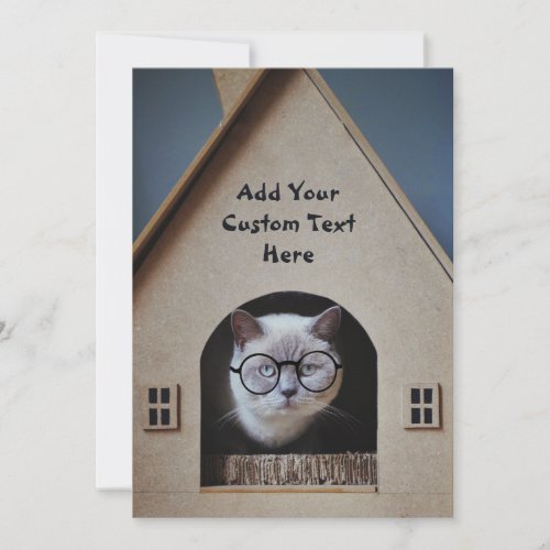 Funny Cat Wearing Glasses Customize with Your Text