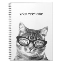 Funny cat wearing glasses photo notebook design Funny cat wearing glasses photo notebook design